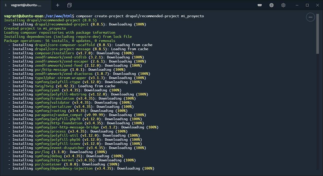drupal composer create