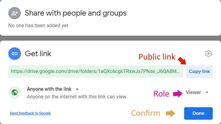 google drive share public confirmation