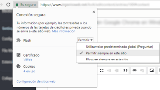 google chrome individual permitir adobe flash