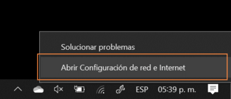 Windows 10 Red abrir configuración de red