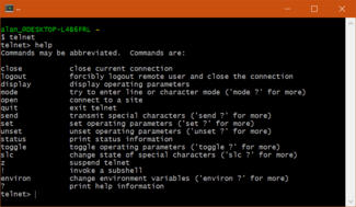 cygwin terminal telnet help